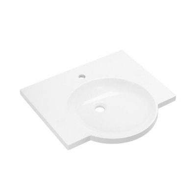 HEWI composite 'integral shelf' washbasin white - 600 wide