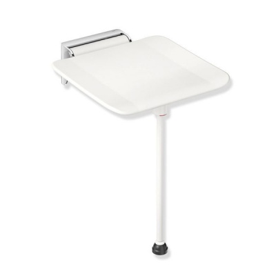 HEWI System 900 Hinged Shower Seat With Support Leg - Signal White