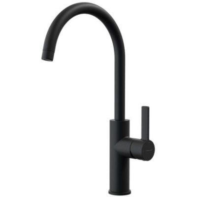 Alpina Round Cold Start Single Lever Kitchen Mixer - Matte Black