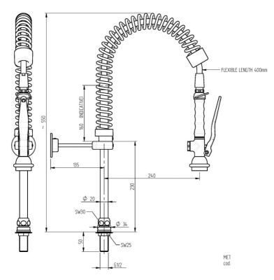 The Monolith Commercial Pre-Rinse Kit Unit