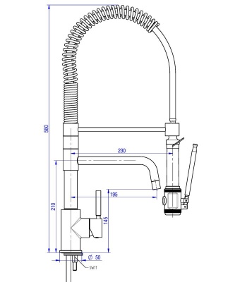 Eros extra spout washstation kitchen tap