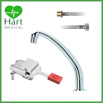 Foot Operated Accessible Kitchen Tap Set - 200mm Reach Spout