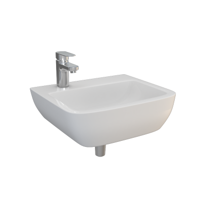 Portsmouth 50cm 'Doc M' Washbasin - Left hand Tap Hole