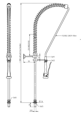 Monolith Countertop Pre-rinse Spray Column