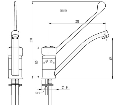 Monolith Commercial Sink Tap - Plastic Clinical Lever