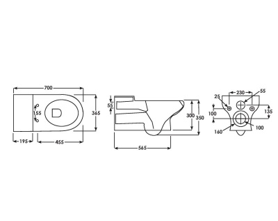 RAK Extended Projection 700 Wall Hung WC Pan