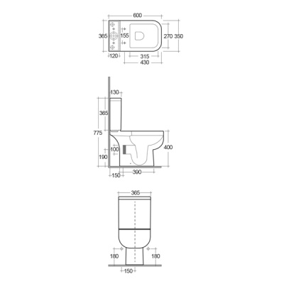 RAK Series 600 Close Coupled Pan and Cistern