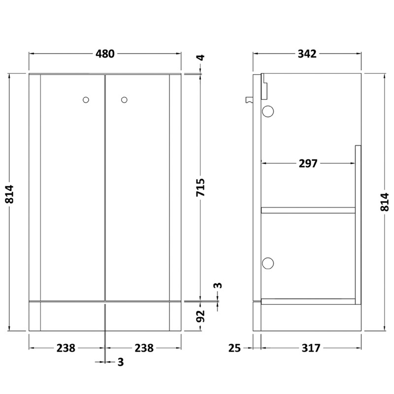 Direction 2 Door Vanity Unit Set | Vanity Unit and Basin - NotJustTaps ...