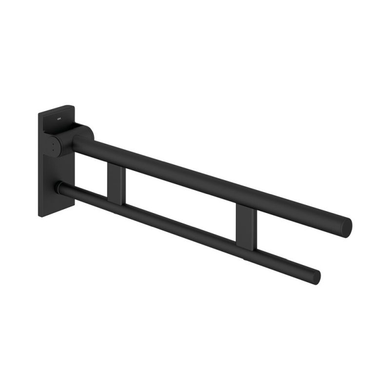 HEWI Duo Ultra 750mm Hinged Support Rail - Matt Black