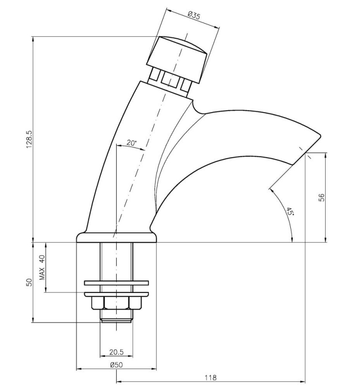 Hart Secure Timed Flow Basin Mixer - NotJustTaps.co.uk