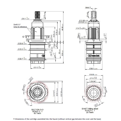 Sedal Mini Replacement Thermostatic Shower Cartridge